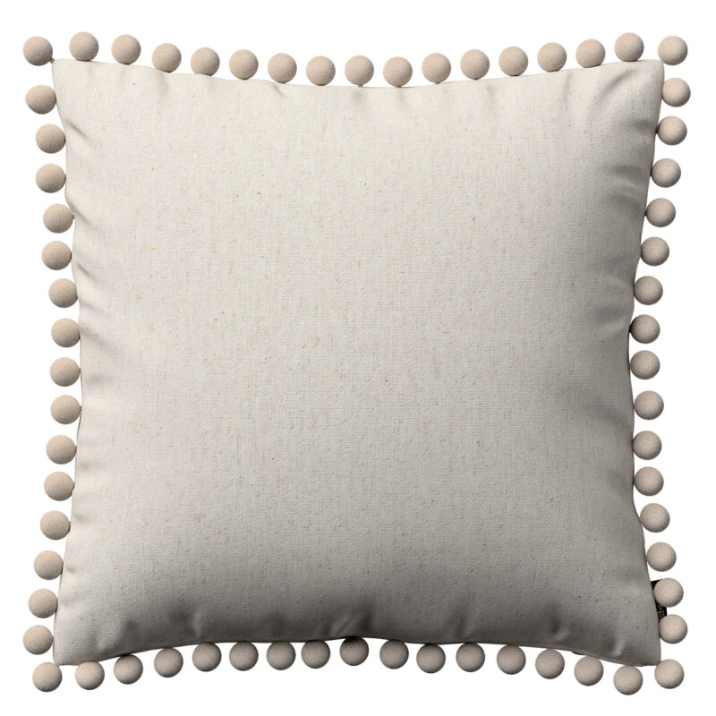 Viera s brmbolcami, svetlo šedá melanž, 45 x 45 cm, Loneta, 133-65 Viera s brmbolcami, svetlo šedá melanž, 45 x 45 cm, Loneta, 133-65