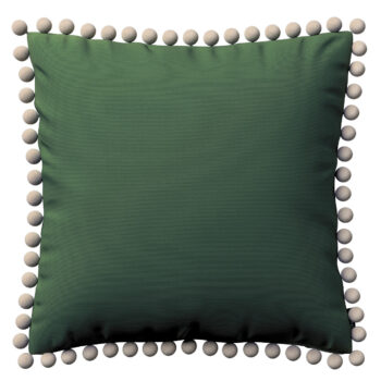 Viera s brmbolcami, zelená, 45 x 45 cm, Cotton Panama, 702-06