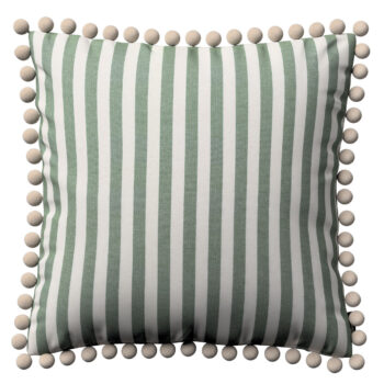 Viera s brmbolcami, zelené a biele pruhy (1,5 cm), 45 x 45 cm, Quadro, 144-35