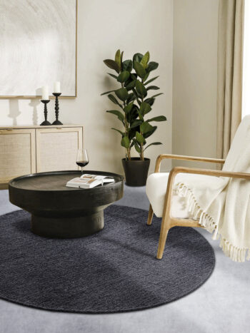 Villeroy & Boch, Kusový koberec Villeroy & Boch 106051 Anthracite kruh, 200x200 (priemer) kruh, šedá, obývacia izba
