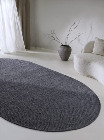 Villeroy & Boch, Kusový koberec Villeroy & Boch 106051 Anthracite ovál, 160x230 ovál, šedá, obývacia izba