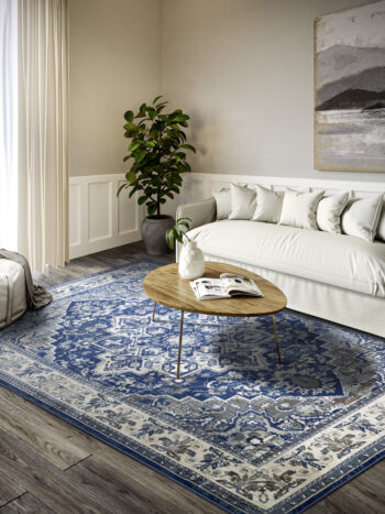 Villeroy & Boch, Kusový koberec Villeroy & Boch 106123 Blue, Cream, 120x170, modrá, obývacia izba