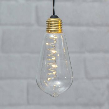 Vintage dekoračná LED lampa Glow s časovačom, číra