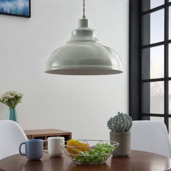 Vintage závesná lampa Albertine, kov, bledomodrá