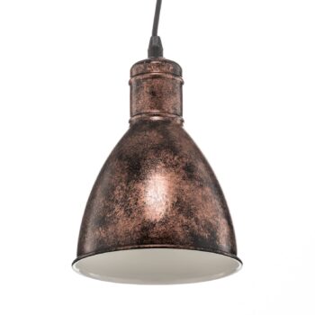 Vintage závesná lampa Priddy 1pl starožitná medená