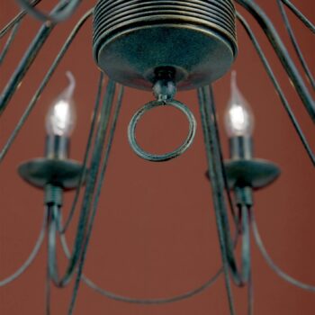 Visiaci luster Antonina, čierny, 12-plameňový