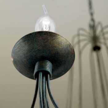 Visiaci luster Antonina, čierny, 12-plameňový