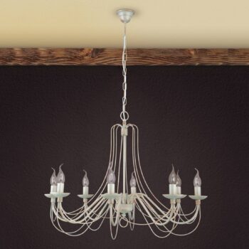 Visiaci luster Antonina, slonovinová 8-plameňový