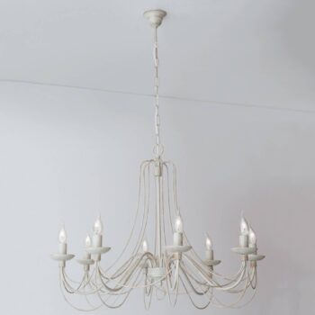 Visiaci luster Antonina, slonovinová 8-plameňový