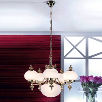 Visiaci luster Delia mosadzný, 6-plameňový