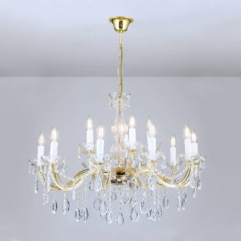 Visiaci luster Dolores s krištáľmi, 15-plameňový