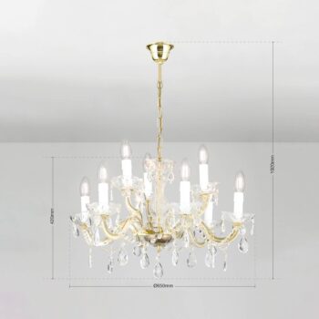 Visiaci luster Dolores so závesom, 9-plameňový