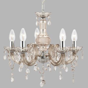 Visiaci luster Marie Therese, hnedý, 5-plameňový