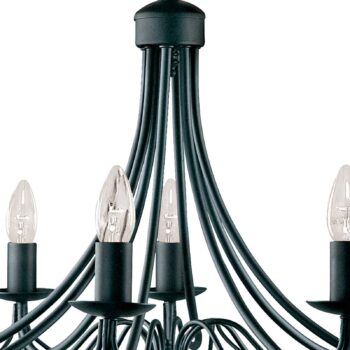 Visiaci luster Maypole matná čierna, 8-plameňový