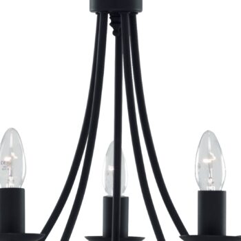 Visiaci luster Maypole matný čierny, 5-plameňový