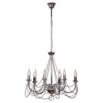 Visiaci luster Retro, strieborný, 6-pl., 120cm