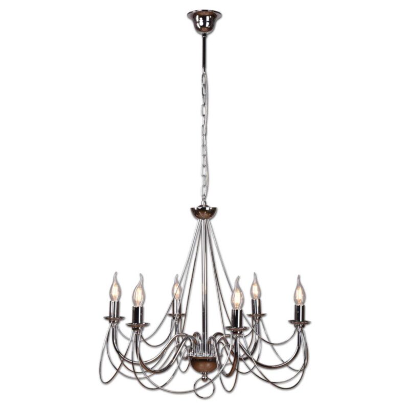 Visiaci luster Retro, strieborný, 6-pl., 120cm Visiaci luster Retro, strieborný, 6-pl., 120cm