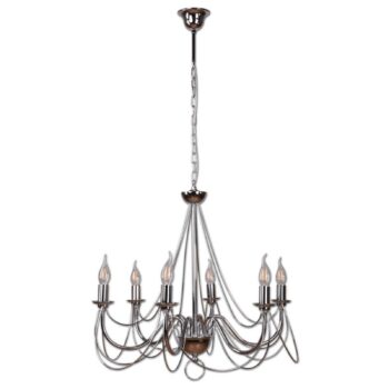 Visiaci luster Retro, strieborný, 6-pl., 120cm
