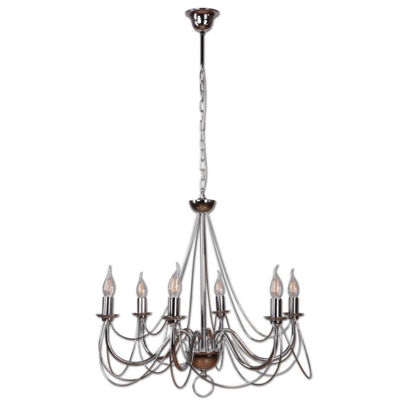Visiaci luster Retro, strieborný, 6-pl., 120cm Visiaci luster Retro, strieborný, 6-pl., 120cm