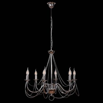 Visiaci luster Retro, strieborný, 6-pl., 120cm