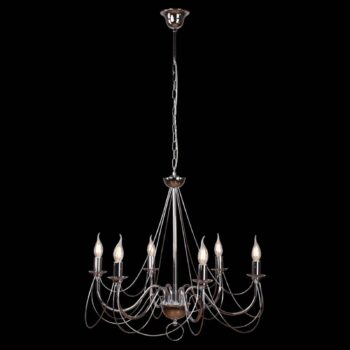 Visiaci luster Retro, strieborný, 6-pl., 120cm