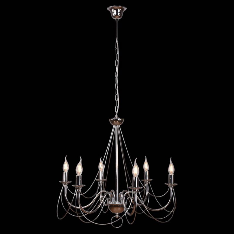 Visiaci luster Retro, strieborný, 6-pl., 120cm Visiaci luster Retro, strieborný, 6-pl., 120cm