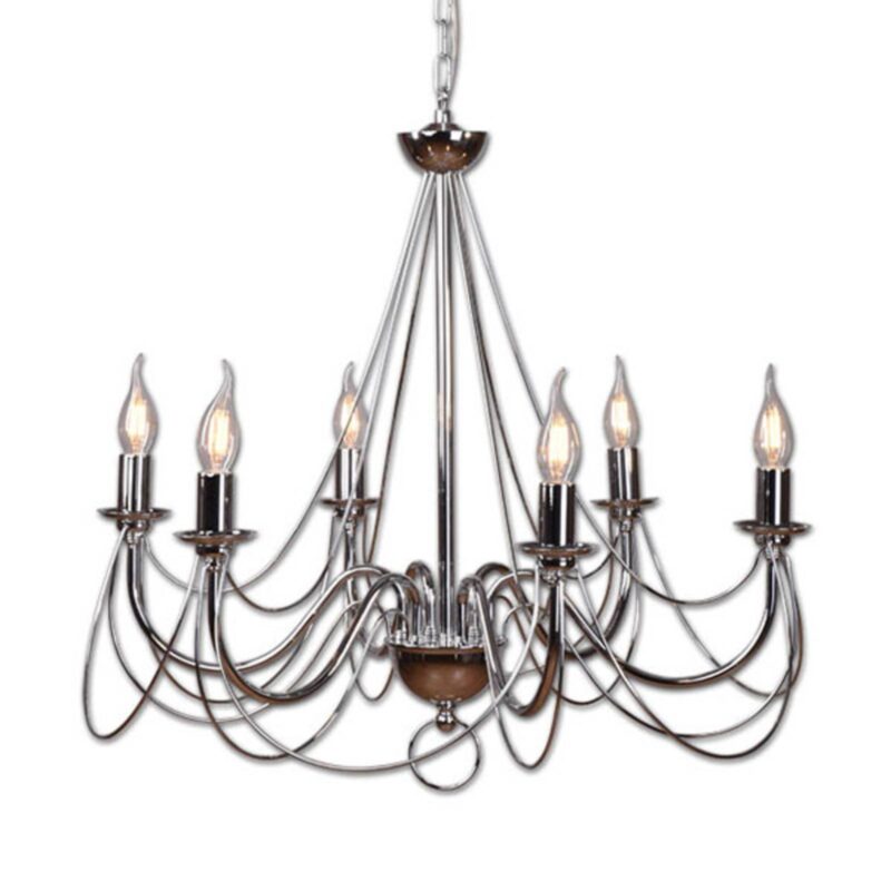 Visiaci luster Retro, strieborný, 6-pl., 120cm Visiaci luster Retro, strieborný, 6-pl., 120cm