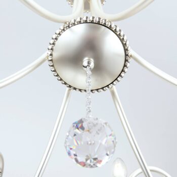 Visiaci luster Violetta striebro, 6-plameňový