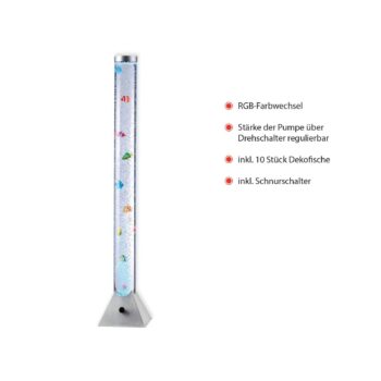 Vodný stĺp Ava s diódami LED a rybami výška 120 cm