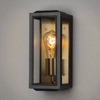 Vonkajšia nástenná lampa Carpi, čierna, šírka 12,5 cm