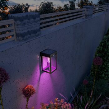 Vonkajšia solárna lampa Calex Smart, senzor, RGBW