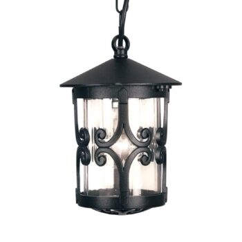 Vonkajšia závesná lampa Hereford s ozdôbkami