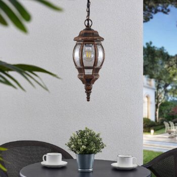 Vonkajšia závesná lampa Nadesha zlaté brúsené