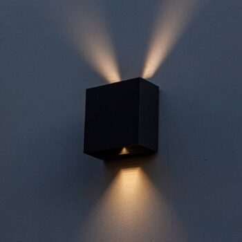 Vonkajšie LED svietidlo Gemini Beams, matná čierna
