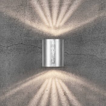 Vonkajšie nástenné LED Canto 2, 10 cm, pozinkované