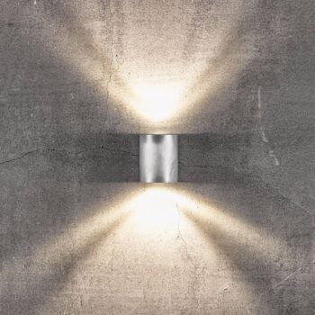 Vonkajšie nástenné LED Canto 2, 10 cm, pozinkované