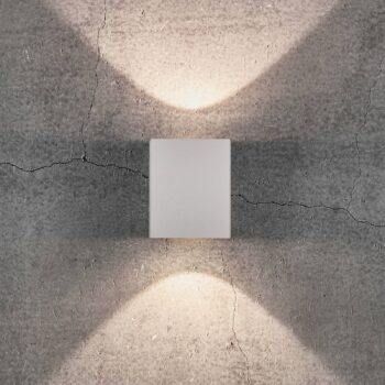 Vonkajšie nástenné LED Canto Kubi 2, 10 cm, biele