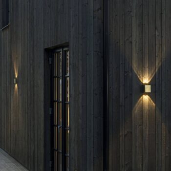 Vonkajšie nástenné LED Chieri, 4-pl. z mosadze