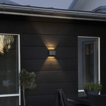 Vonkajšie nástenné LED Chieri, 8-pl., biela