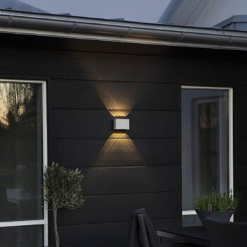 Vonkajšie nástenné LED Chieri, 8-pl., biela