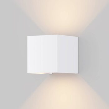 Vonkajšie nástenné LED, Fulton 10x10 cm biele
