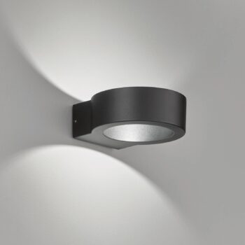 Vonkajšie nástenné LED Torres, okrúhle, čierna