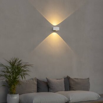 Vonkajšie nástenné LED svetlo Gela, up/down, biela