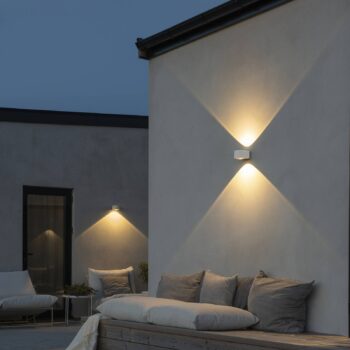 Vonkajšie nástenné LED svetlo Gela, up/down, biela