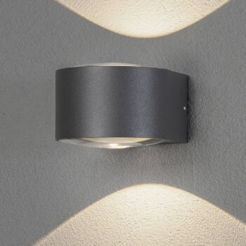 Vonkajšie nástenné LED svetlo Gela, up/down, sivá