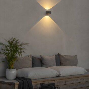 Vonkajšie nástenné LED svetlo Gela, up/down, sivá