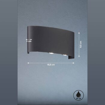 Vonkajšie nástenné LED svietidlo Berlin, 6-pl.