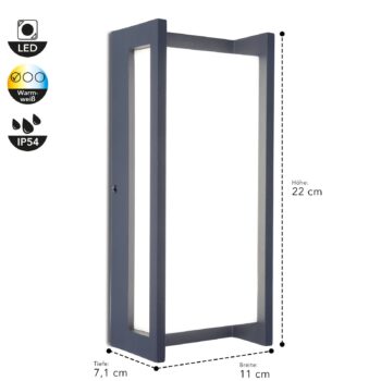 Vonkajšie nástenné LED svietidlo Qubo, 11 cmx22 cm
