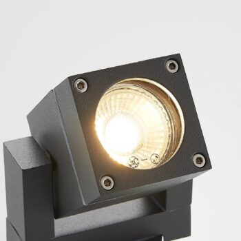 Vonkajšie nástenné reflektory Lucande Kavuna, hranaté, antracit, IP54