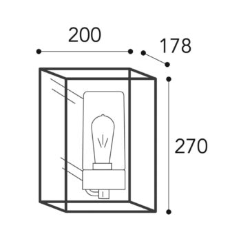 Vonkajšie nástenné svetlo Cubic³ 3366 mosadz/číra